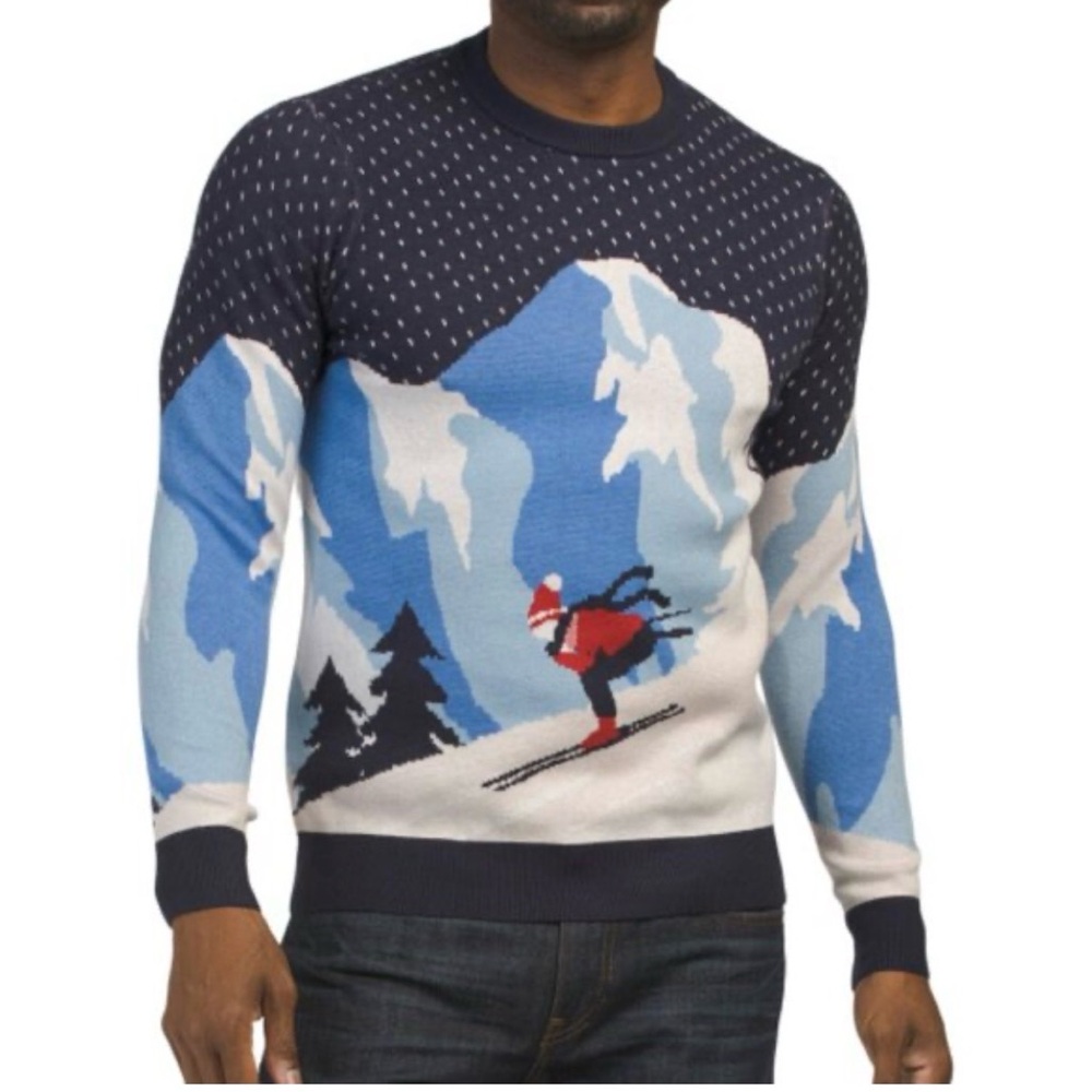 ASPEN Crew Neck Sweater Knit Ski Apres Mountain Long Sleeve Men Large